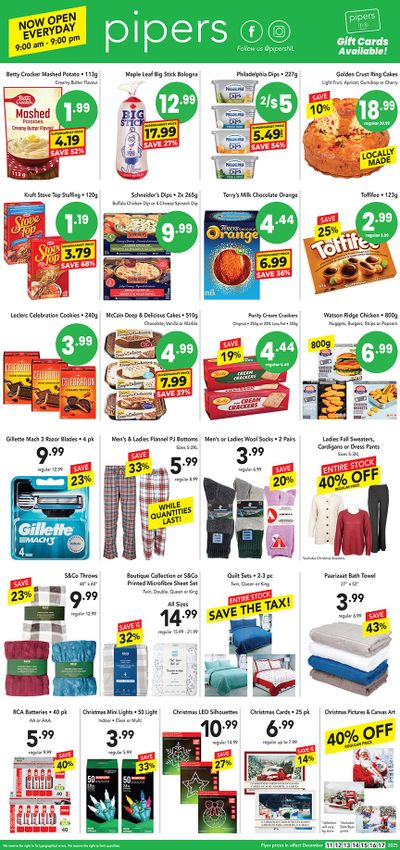 Pipers Superstore Flyer December 11 to 17