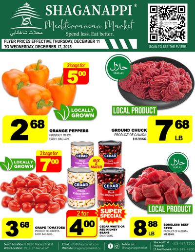 Shaganappi Mediterranean Market Flyer December 11 to 17