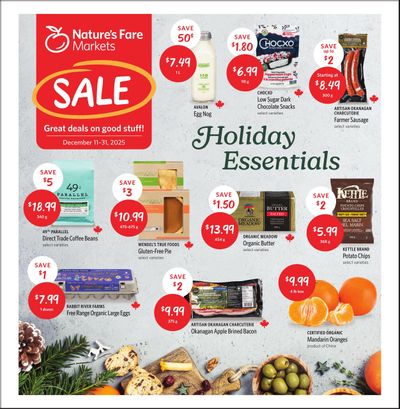 Nature's Fare Markets Flyer December 11 to 31