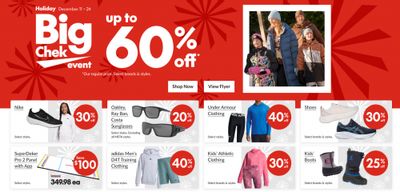 Sport Chek Canada Big Chek Event Flyer & Online Sale: Save up to 60% Off Select Brands & Styles