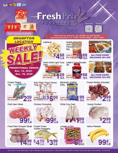 FreshPro Foodmart (Brampton) Flyer December 12 to 18