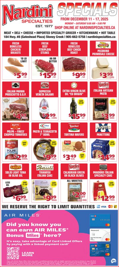 Nardini Specialties Flyer December 11 to 17