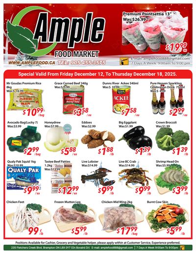 Ample Food Market (Brampton) Flyer December 12 to 18