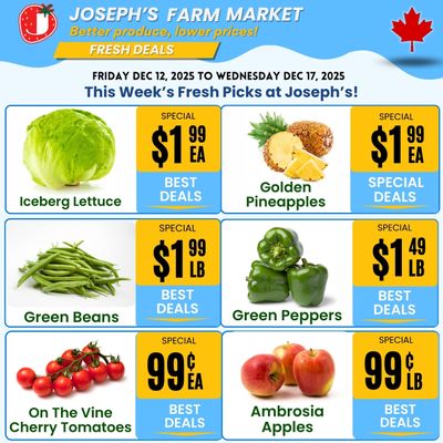 Joseph's Farm Market Flyer December 12 to 17