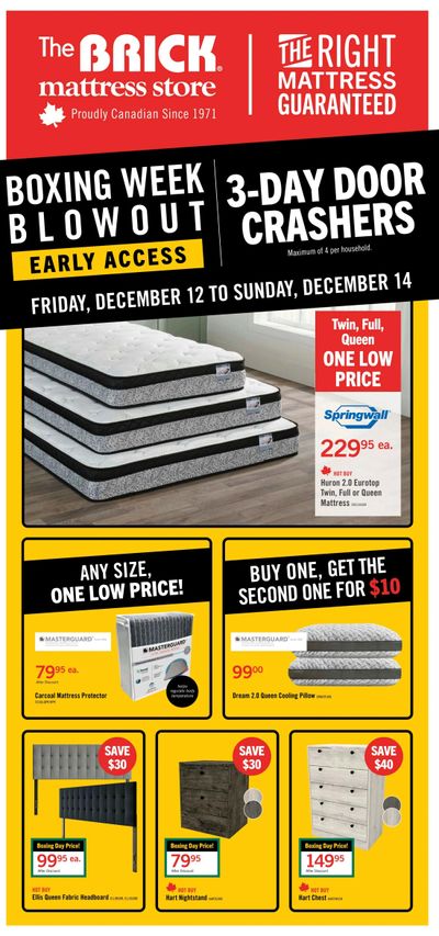 The Brick Mattress Store Flyer December 12 to 22