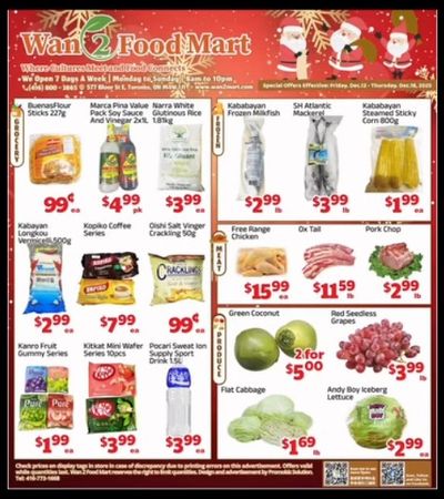 Wan 2 Food Mart Flyer December 12 to 18