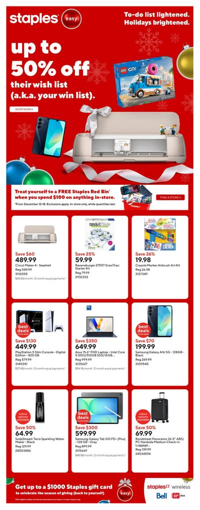 Staples Flyer December 12 to 18