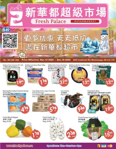 Fresh Palace Supermarket Flyer December 12 to 18