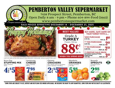Pemberton Valley Supermarket Flyer December 14 to 27