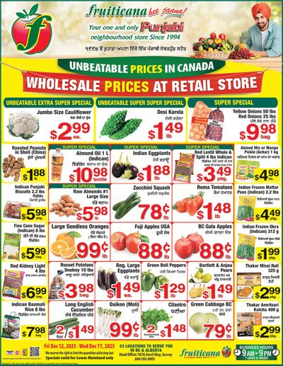 Fruiticana (Greater Vancouver) Flyer December 12 to 17
