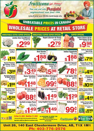 Fruiticana (Chestermere) Flyer December 12 to 17