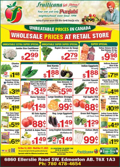 Fruiticana (Edmonton) Flyer December 12 to 17