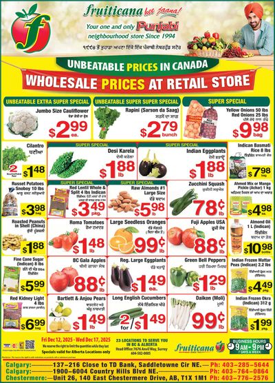 Fruiticana (Calgary) Flyer December 12 to 17
