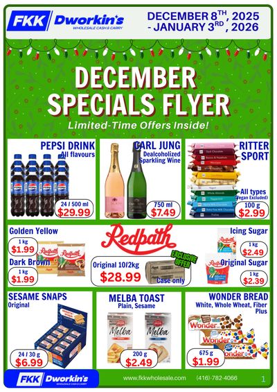 FKK Wholesale Cash & Carry Flyer December 8 to January 3