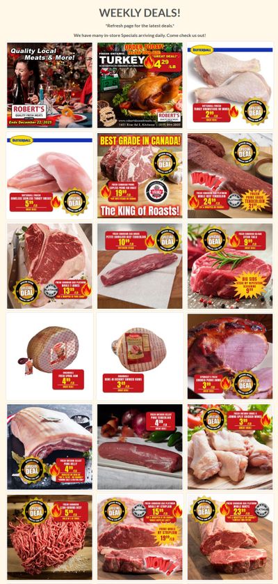 Robert's Fresh and Boxed Meats Flyer December 15 to 22