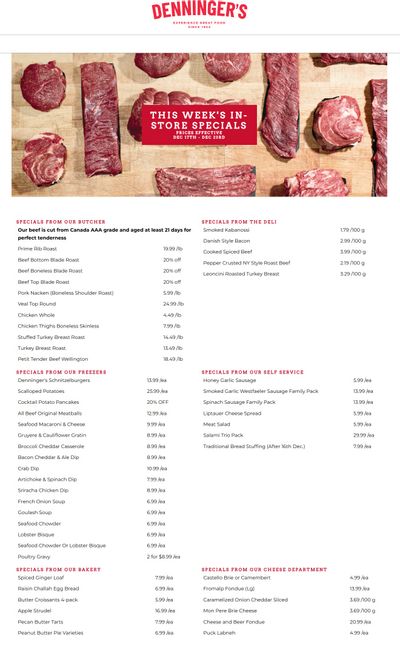 Denninger's Weekly Specials December 17 to 23