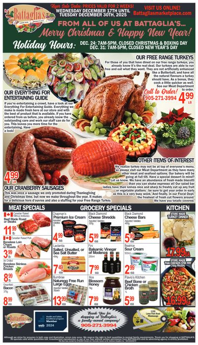 Battaglia's Marketplace Flyer December 17 to 30