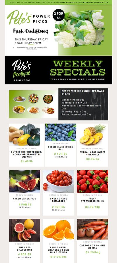 Pete's Fine Foods Flyer December 18 to 24