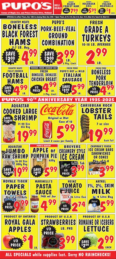 Pupo's Food Market Flyer December 18 to 24