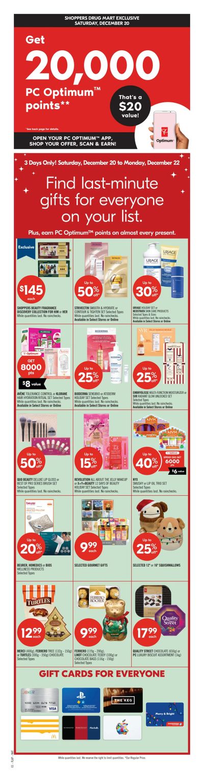 Shoppers Drug Mart (West) Flyer December 20 to 22