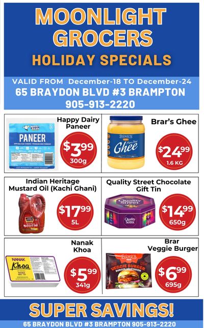 Moonlight Grocers Flyer December 18 to 24