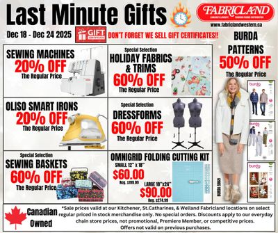 Fabricland (Kitchener, St. Catharines, Welland) Flyer December 18 to 24