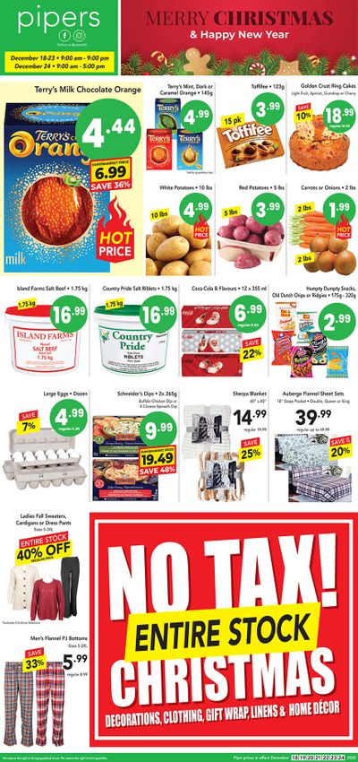 Pipers Superstore Flyer December 18 to 24