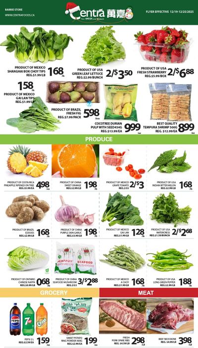 Centra Foods (Barrie) Flyer December 19 to 25