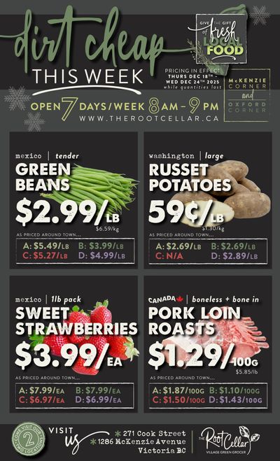 The Root Cellar Flyer December 18 to 24