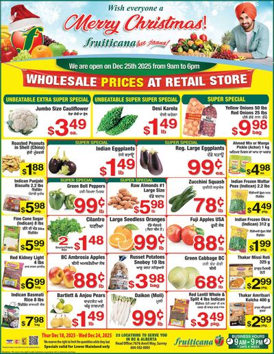 Fruiticana (Greater Vancouver) Flyer December 18 to 24
