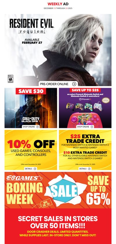 EB Games Flyer December 18 to 24