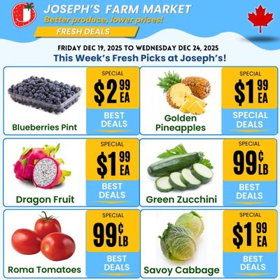 Joseph's Farm Market Flyer December 19 to 24