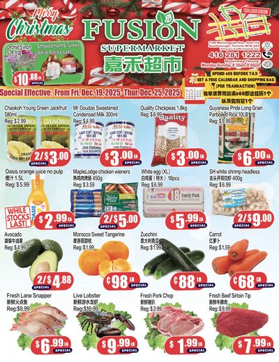 Fusion Supermarket (Scarborough) Flyer December 19 to 25
