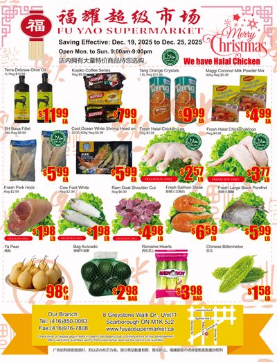 Fu Yao Supermarket Flyer December 19 to 25