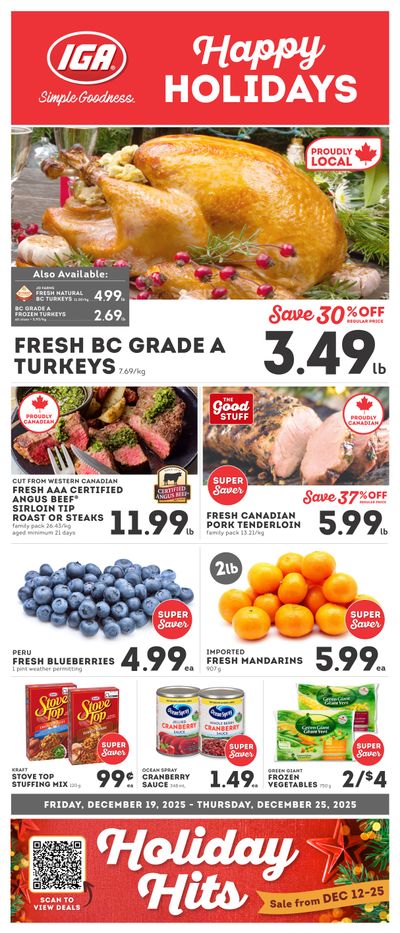 IGA Stores of BC Flyer December 19 to 25