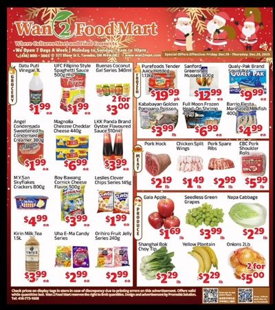 Wan 2 Food Mart Flyer December 19 to 25