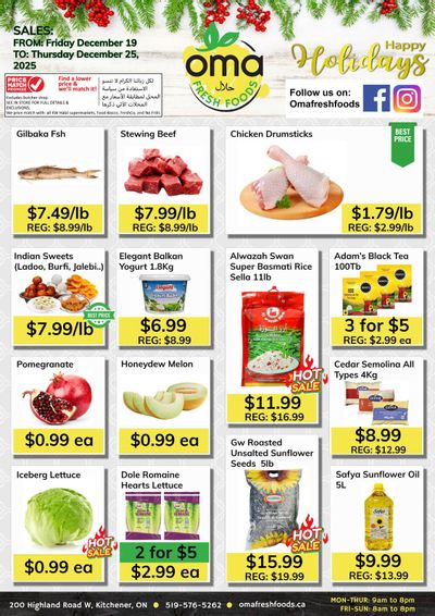Oma Fresh Foods Flyer December 19 to 25