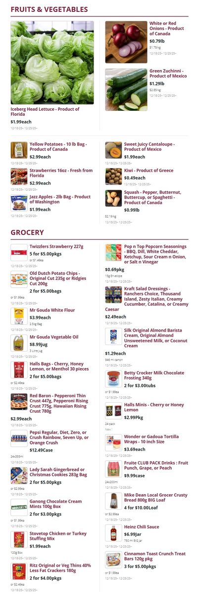 Mike Dean Local Grocer Flyer December 18 to 25