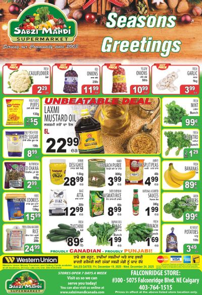 Sabzi Mandi Supermarket (Calgary) Flyer December 19 to 24