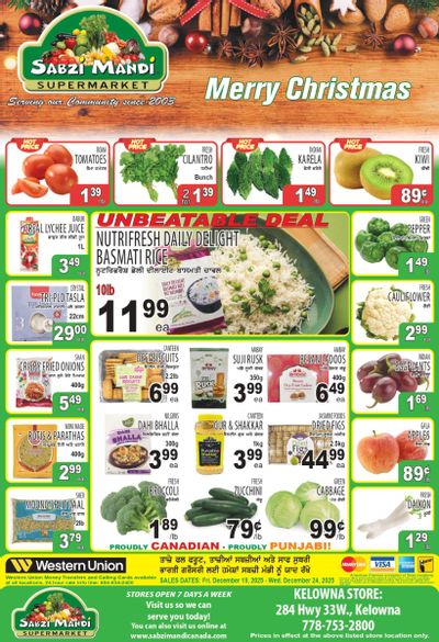 Sabzi Mandi Supermarket (Kelowna) Flyer December 19 to 24