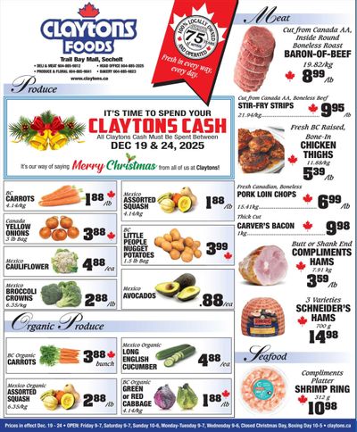 Claytons Heritage Market Flyer December 19 to 24