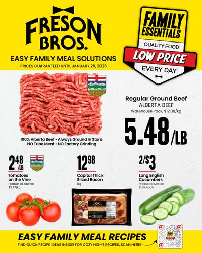 Freson Bros. Family Essentials Flyer December 26 to January 29