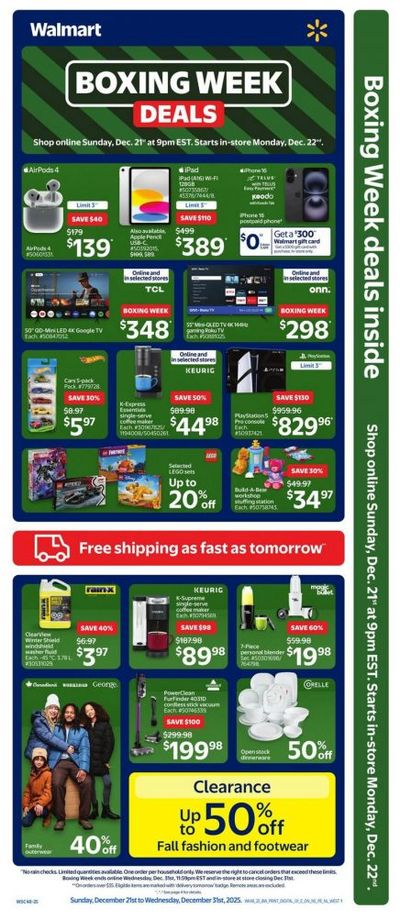 Walmart Canada Boxing Day Sales + Flyers Deals 2025: Save up to 50% on Select Items