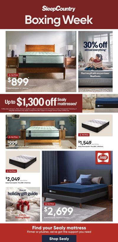 Sleep Country Flyer December 23 to 28