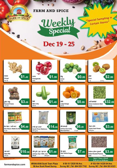 Farm And Spice Grocers Flyer December 19 to 25