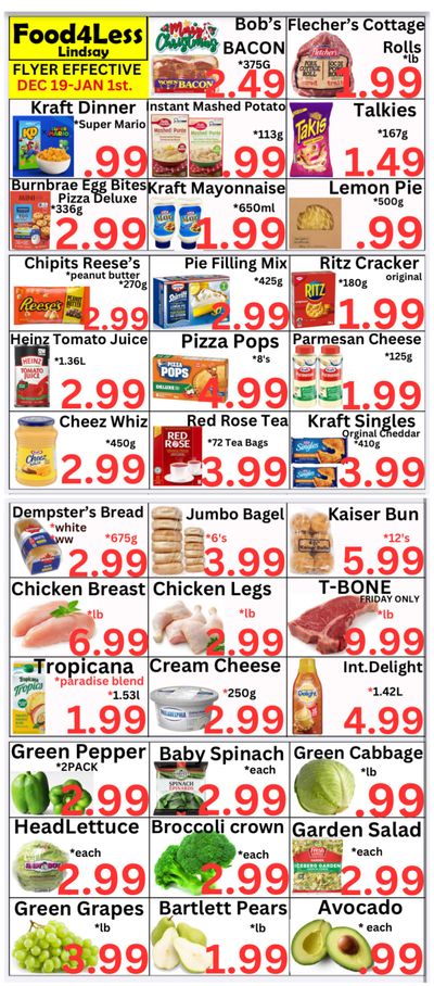 Food 4 Less (Lindsay) Flyer December 19 to January 1