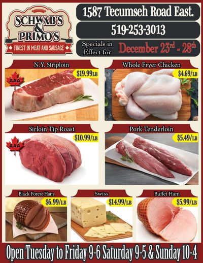 Schwab's & Primo's Flyer December 23 to 28