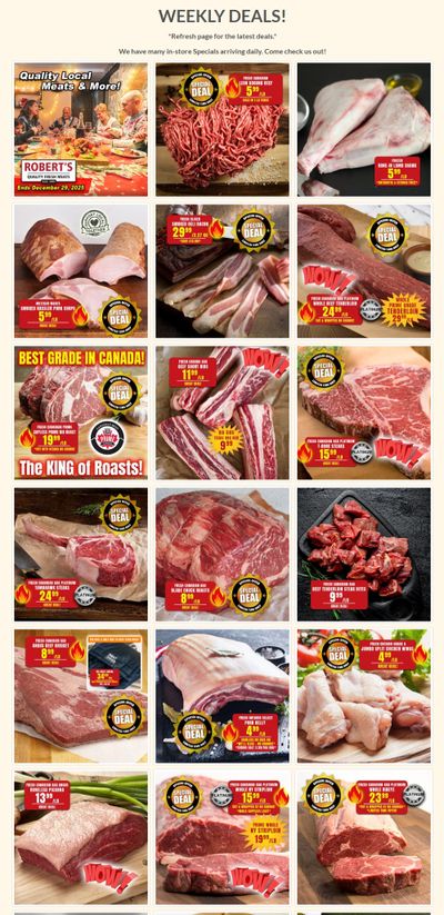 Robert's Fresh and Boxed Meats Flyer December 22 to 29