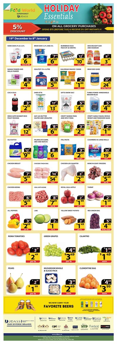 Food World Supermarket Flyer December 19 to January 8