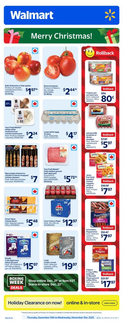 Walmart (West) Flyer December 25 to 31